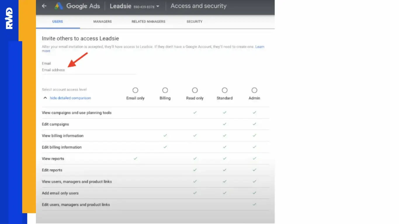 how to give access to google ads account