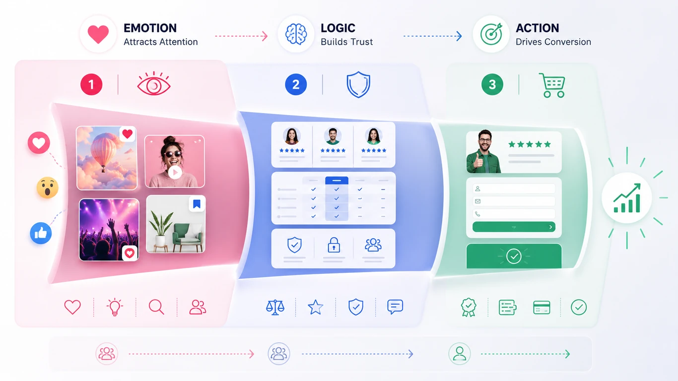 marketing funnel emotion logic action